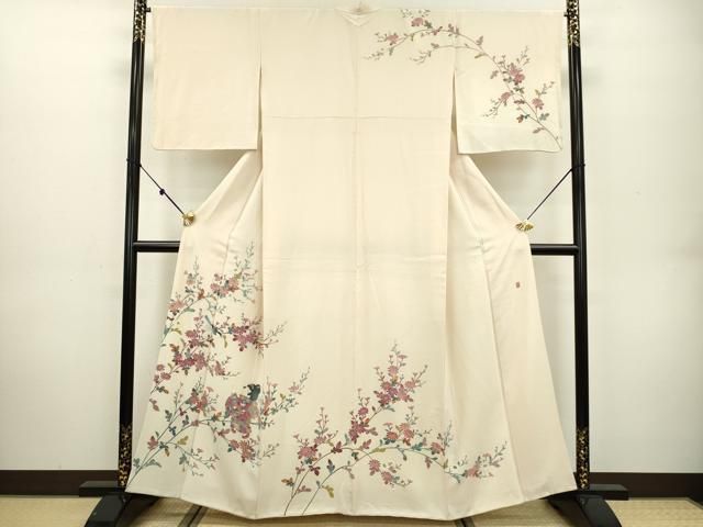 最新情報 新 モデルファッション - 平和屋着物□上質な小紋 洋花文 鬼しぼ 着物・浴衣