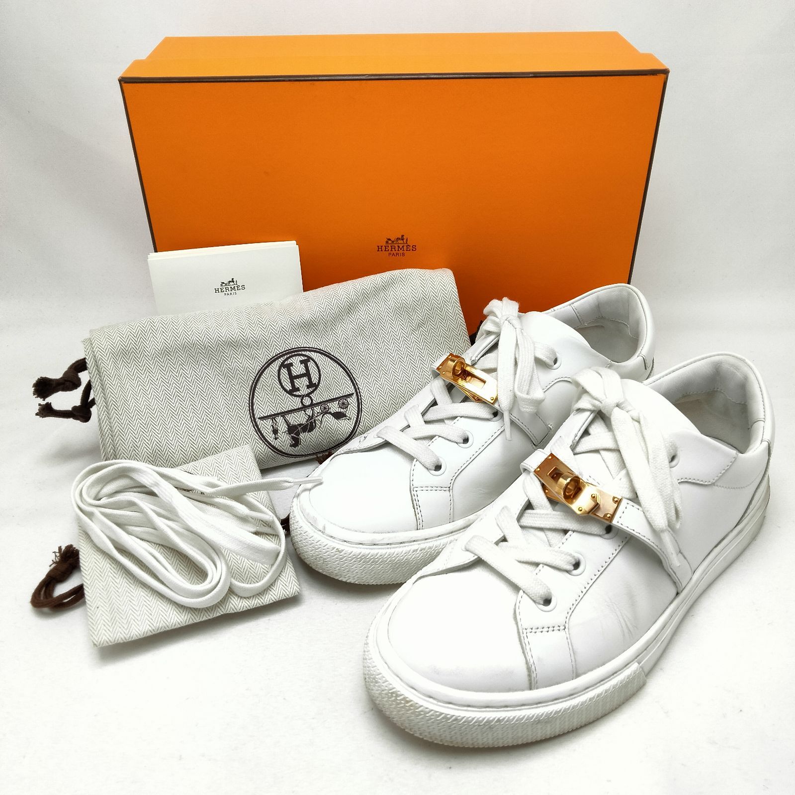 ✨️HERMES✨️エルメス デイ ケリーベルト スニーカー ホワイト 37