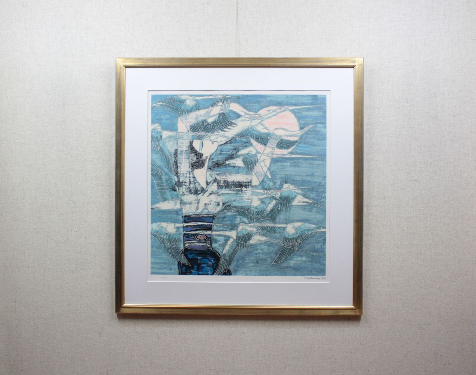 ティン・シャオカン（丁 紹光）『そよ風』シルクスクリーン【真作保証】 絵画 ティン・シャオカン（丁 紹光）『そよ風』シルクスクリーン【真