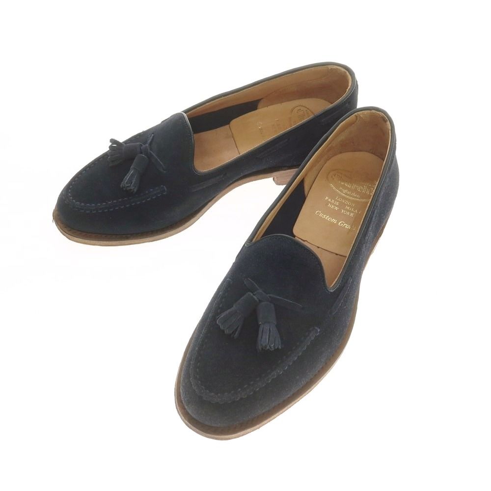 チャーチ CHURCH S FOSBURY スエード アンラインド タッセルローファー ネイビー サイズ65F メンズ