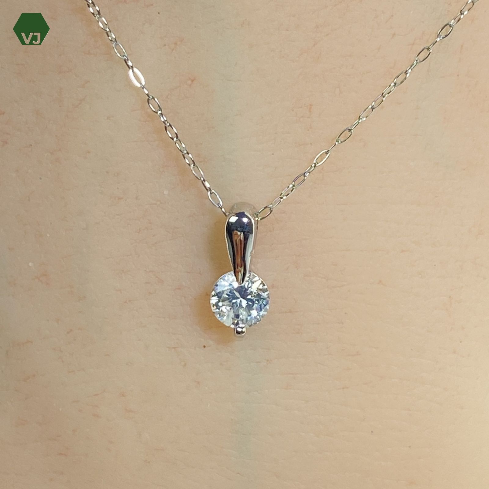 31-02】 一粒ダイヤモンド ネックレス D0.380ct【中古】【PT900/850 