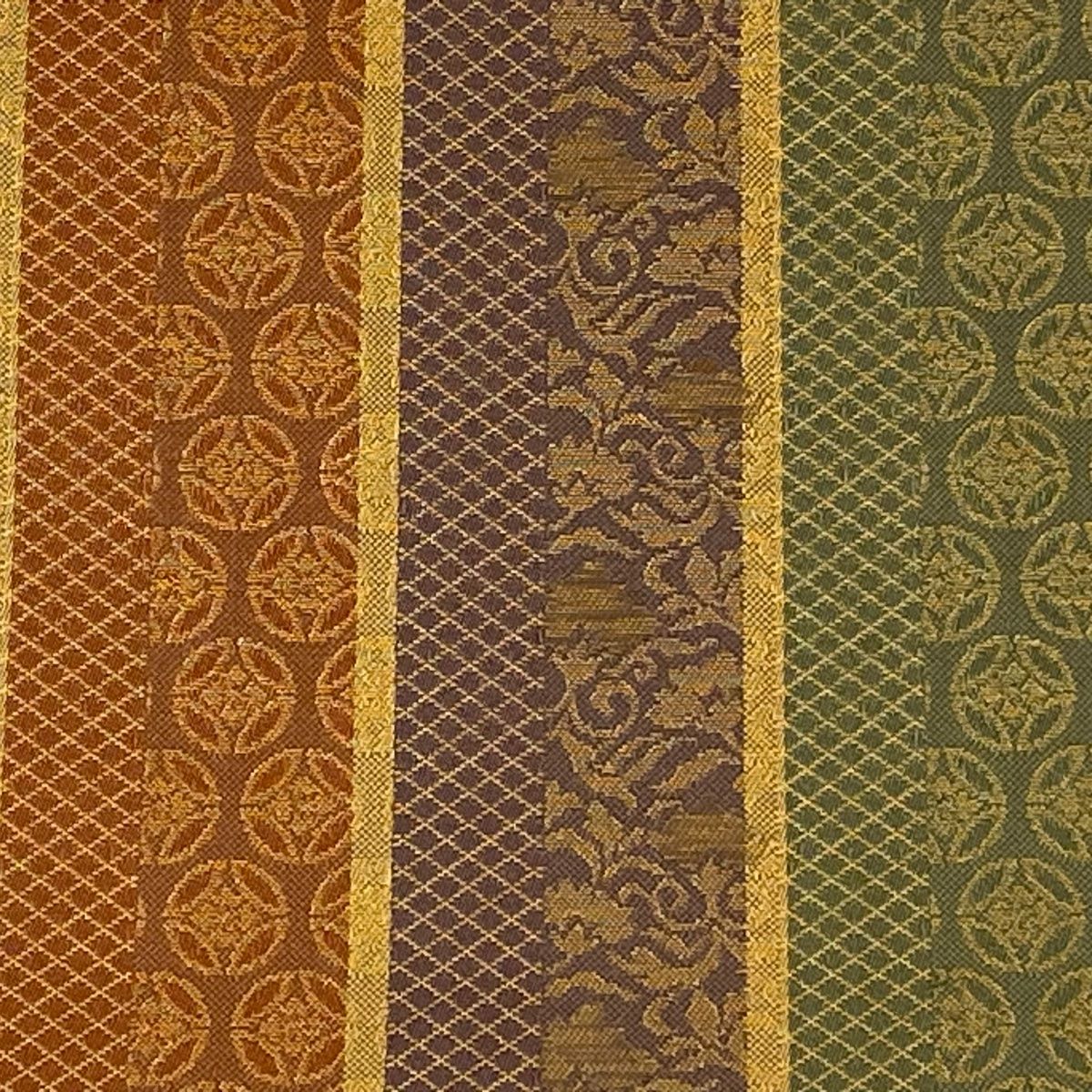 高級　正絹　名古屋帯　全通　美品　縦縞　唐花　更紗 20042422.jpg