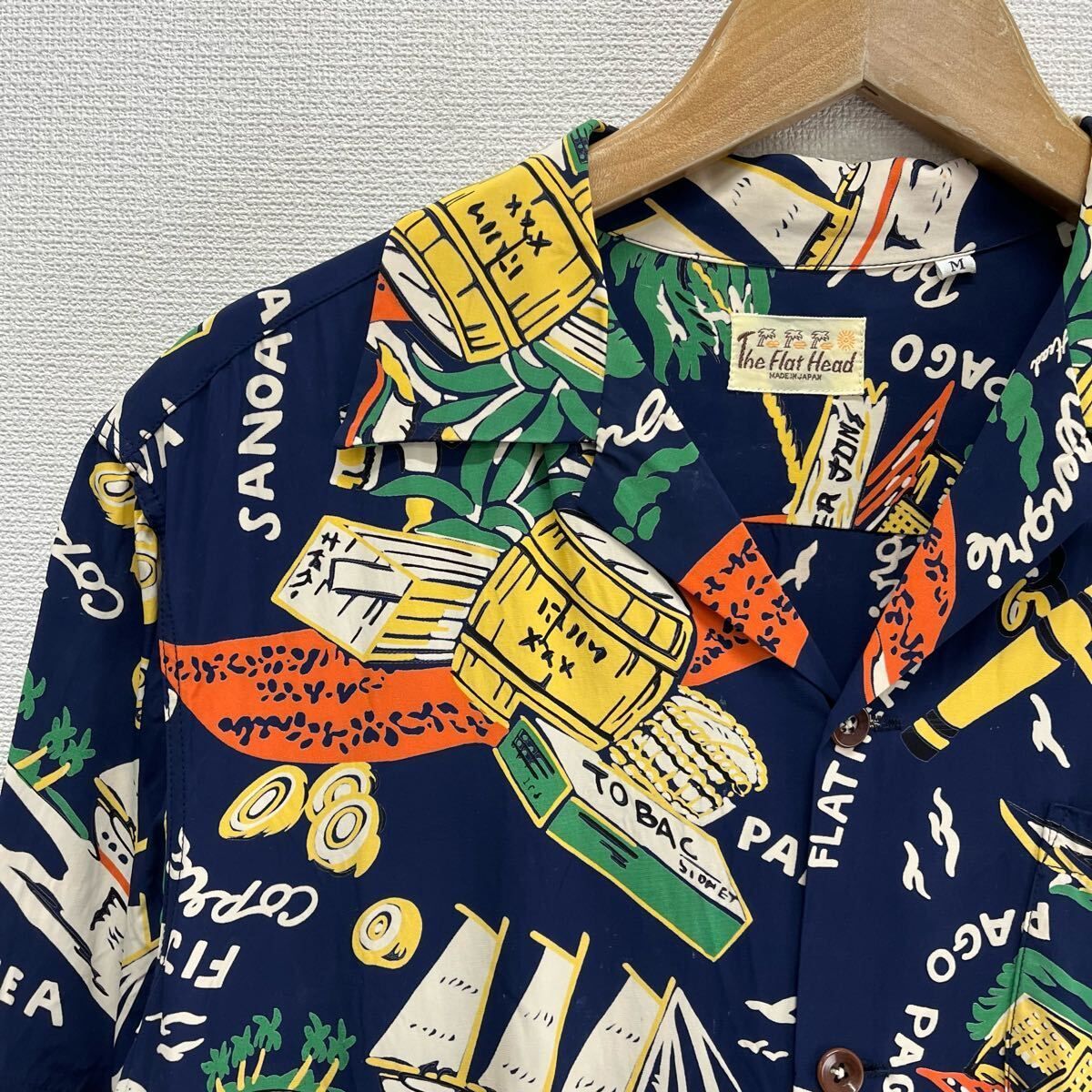 フラットヘッド レーヨン アロハシャツ　半袖　総柄 THE FLAT HEAD(ザフラットヘッド) / アロハシャツ/L/レーヨン