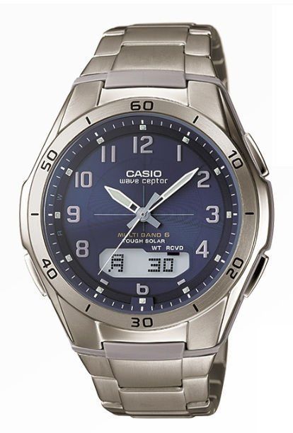 お値打ち カシオ CASIO wave ceptor ウェブセプター 電波ソーラー時計 定価34,000円 WVA-M640TD-2AJF 肌に 優しいチタン製 - メルカリ