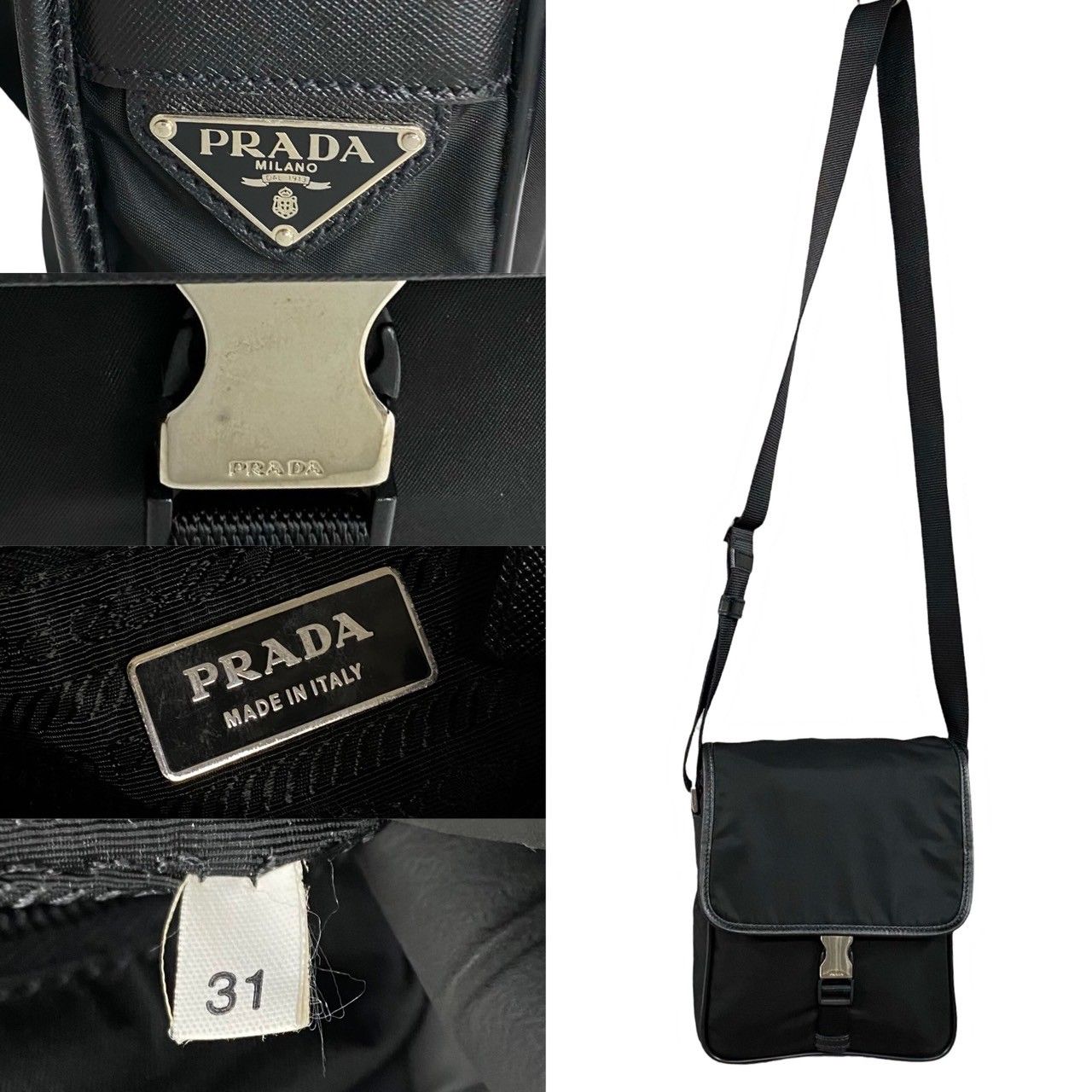 ほぼ未使用 希少品 PRADA プラダ 三角ロゴ 金具 レザー 本革 ほぼ未使用 希少品 PRADA プラダ 三角ロゴ 金具 レザー 本革