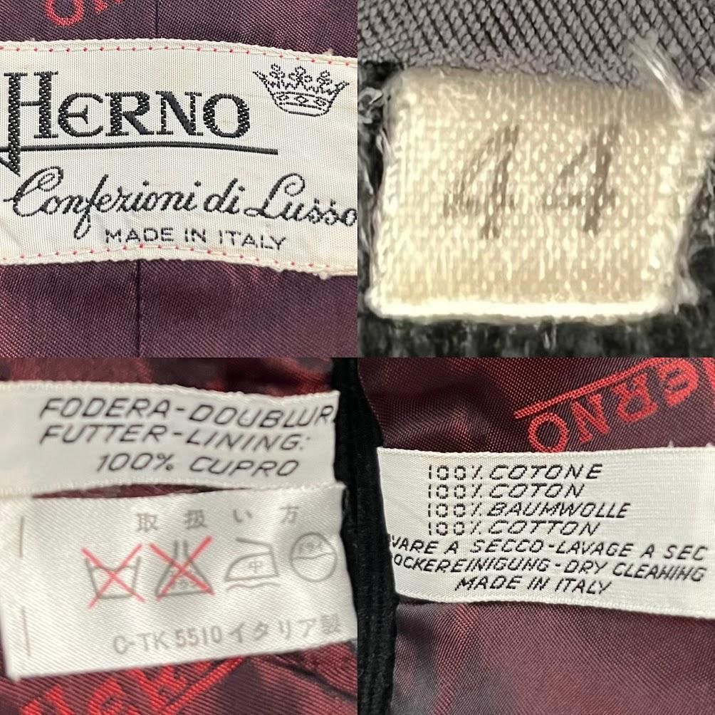 極美品 ヘルノ テーラードジャケット イタリア製 ウール ブラウン 2B 厚手 ビンテージ】HERNO ヘルノ イタリア製 オールド コーデュロイ