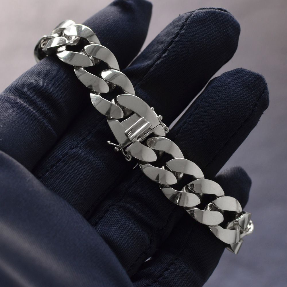 K18WG 喜平ブレスレット メンズ 18金 ホワイトゴールド 18cm メンズ