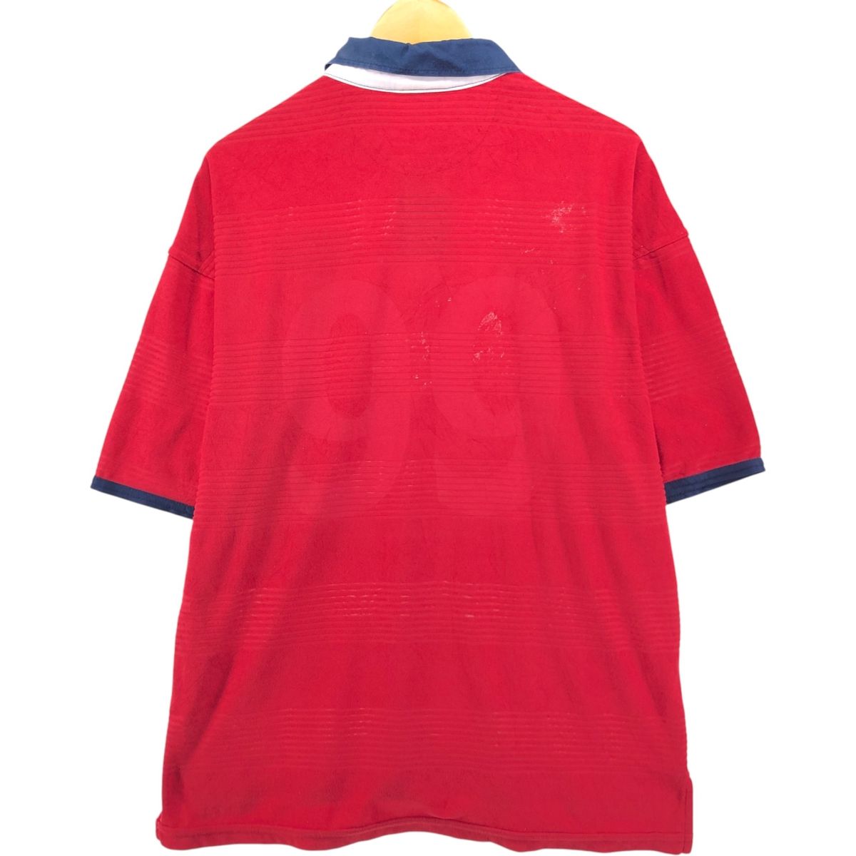 古着 90~00年代 アンブロ UMBRO イングランド代表 パイル地 襟付き サッカーユニフォーム ゲームシャツ メンズL相当|evb030029