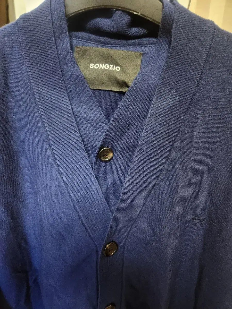 SONGZIO ソンジオメンズ ドルマン レイヤード ブルー カーディガン 50サイズ