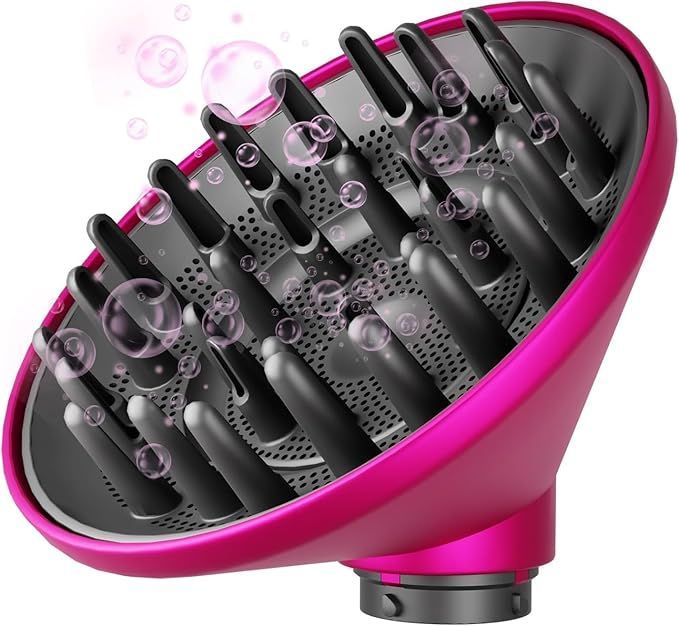 AFDD ヘアディフューザーアタッチメント 15.2cm大型ディフューザーノズル ダイソンエアラップHS01/HS05用 ヘアドライヤーに変換可能（ローズ）