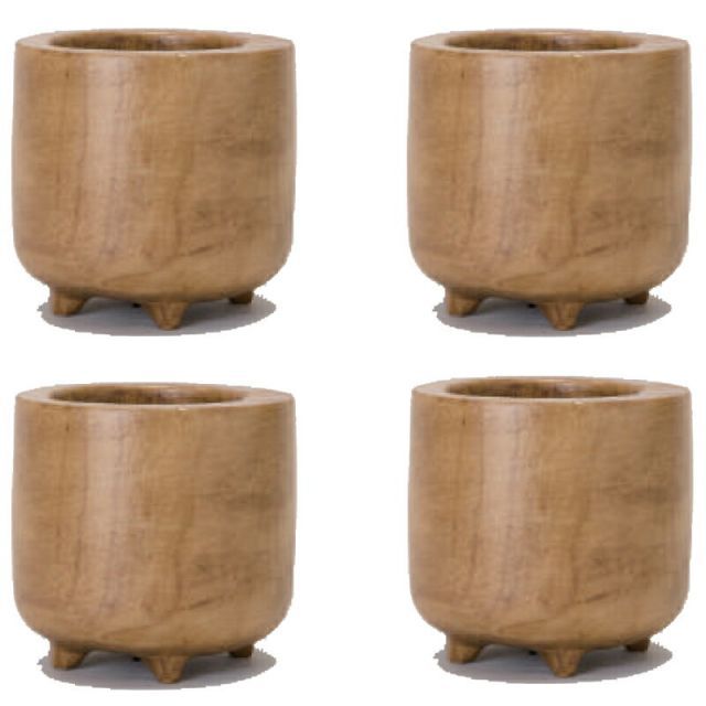 花 観葉植物用ポット ダーシャ 13 Wood POT 4個入り 50017 底穴なし 防水インナー付属 代引き不可 小型ポット FARM p143