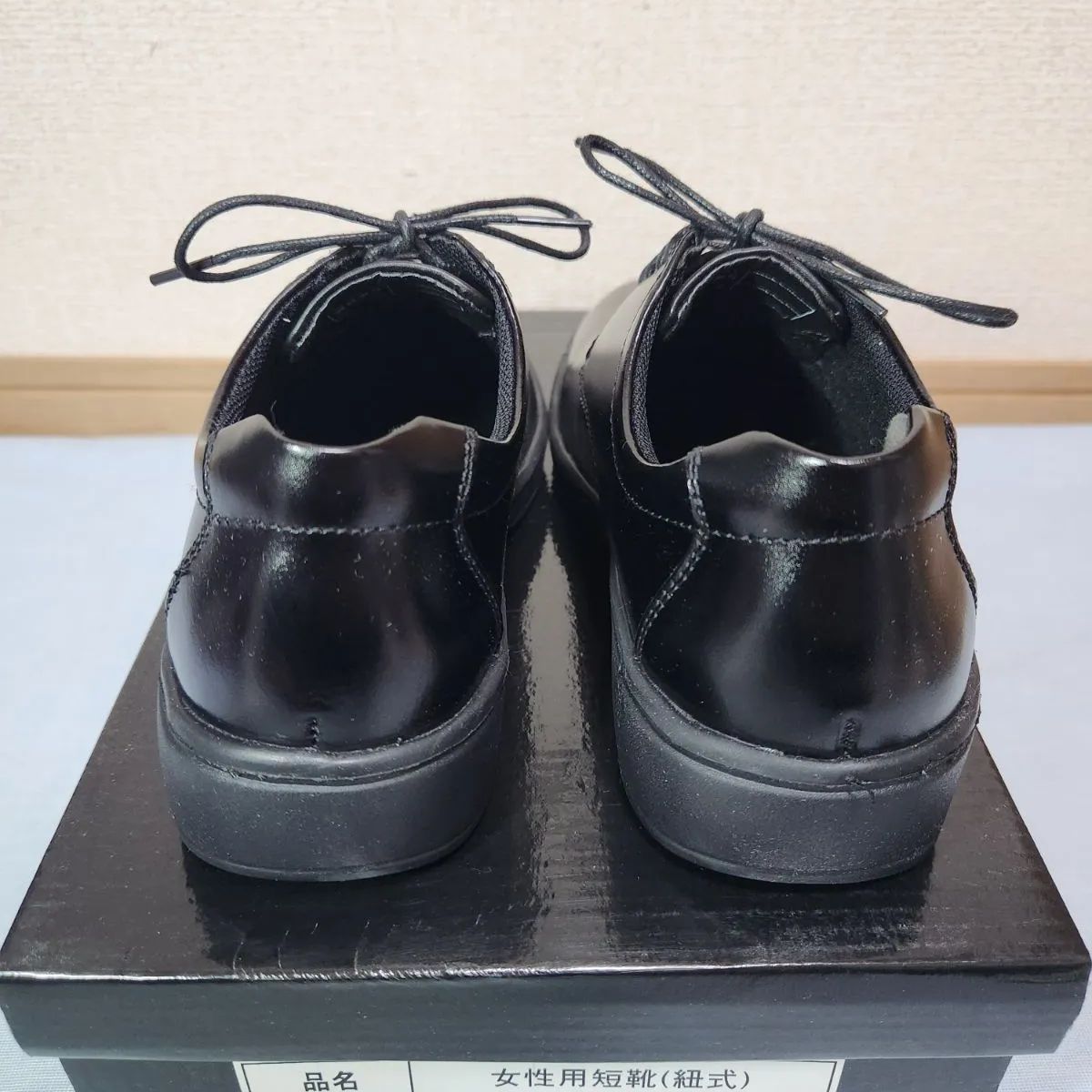 未使用 女性用 短靴 紐式 ビジネス用 シューズ CLAIRE GEAR 22.5cm 黒