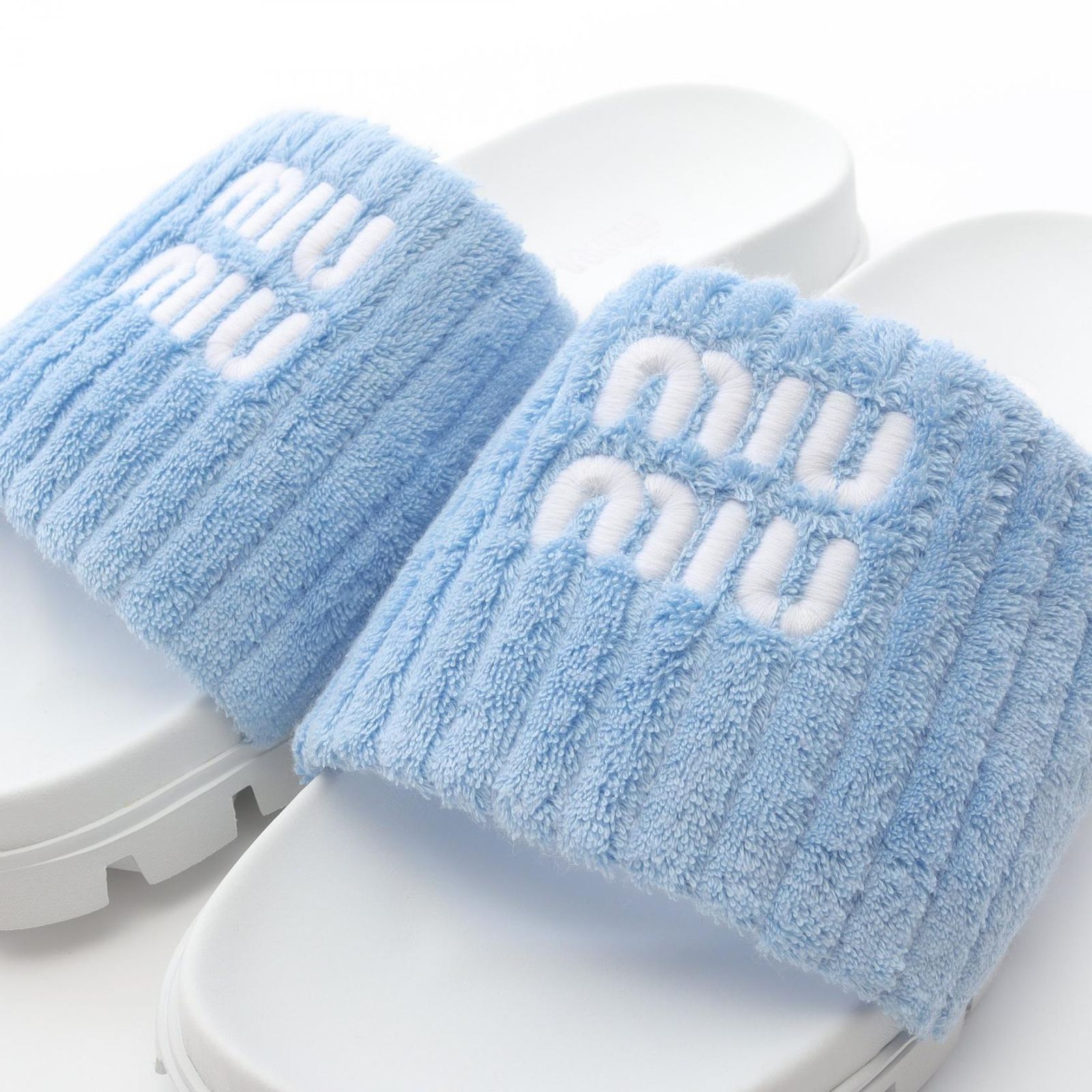 ミュウ ミュウ Miu Miu サンダル ロゴ 5XX542 ブルー その他 サンダル