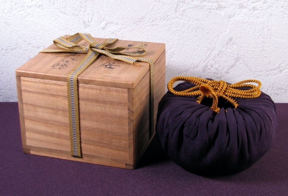 福井楽印造 柿高台赤楽茶碗 幅：13cm 共箱・仕覆付 美品 茶道具