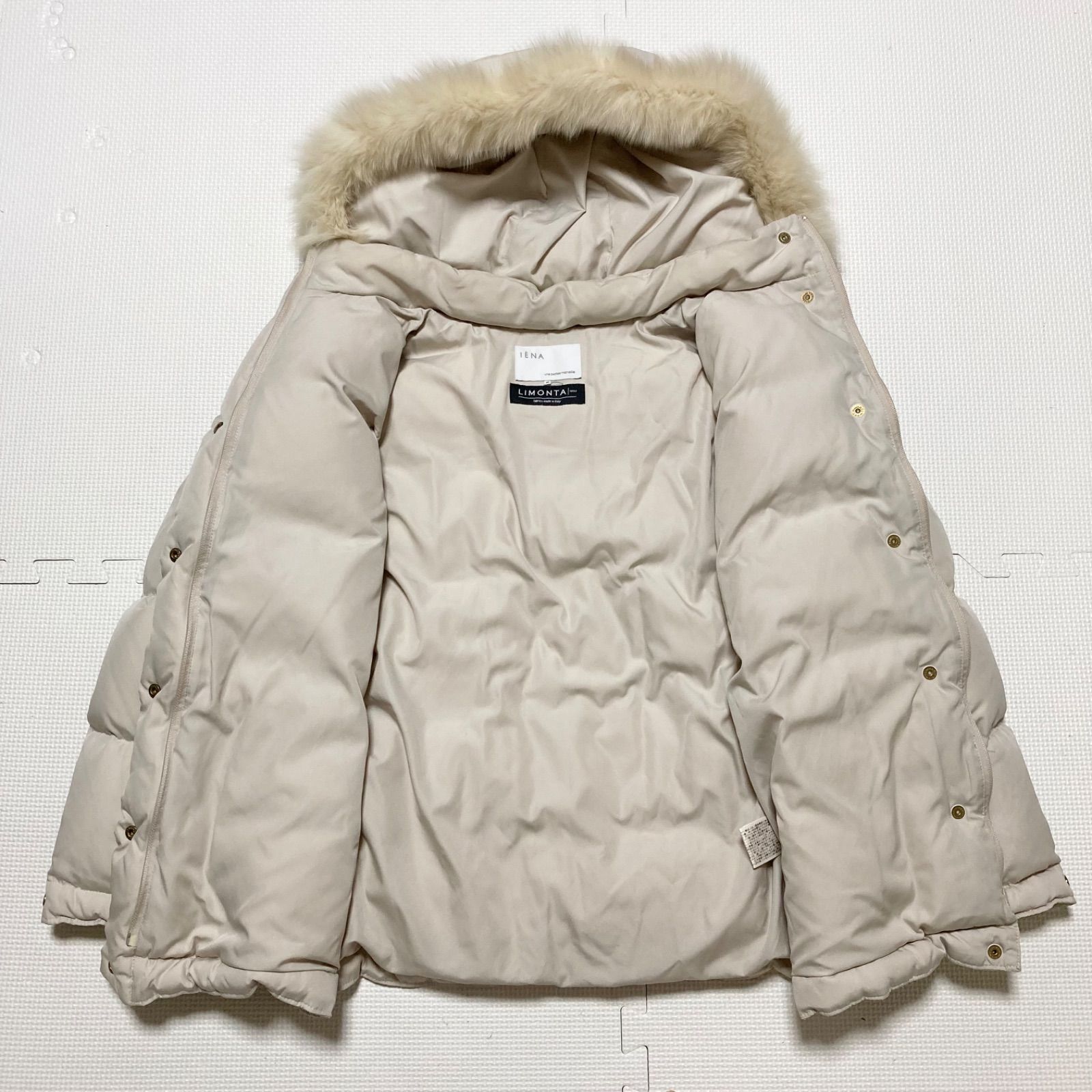 IENA イエナ フォックスファー付きベージュダウンジャケット IENA イエナ LIMONTA ダウンジャケット ダウン90% フード