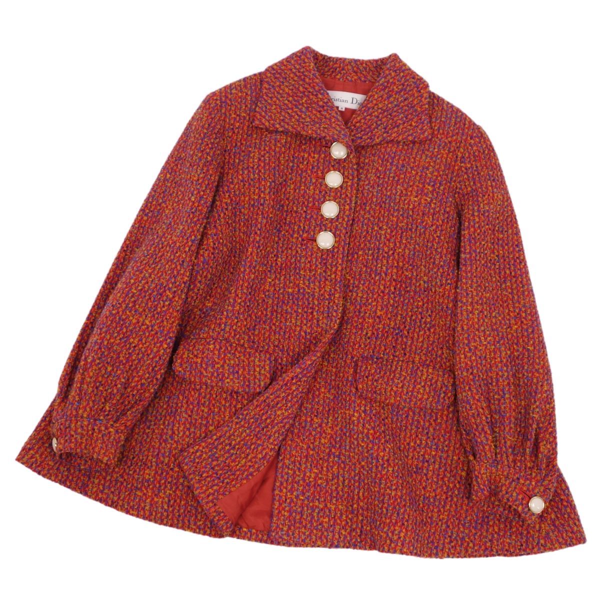 Christian Dior ツイードジャケット ウール M ヴィンテージ 美品 Vintage クリスチャンディオール Christian Dior