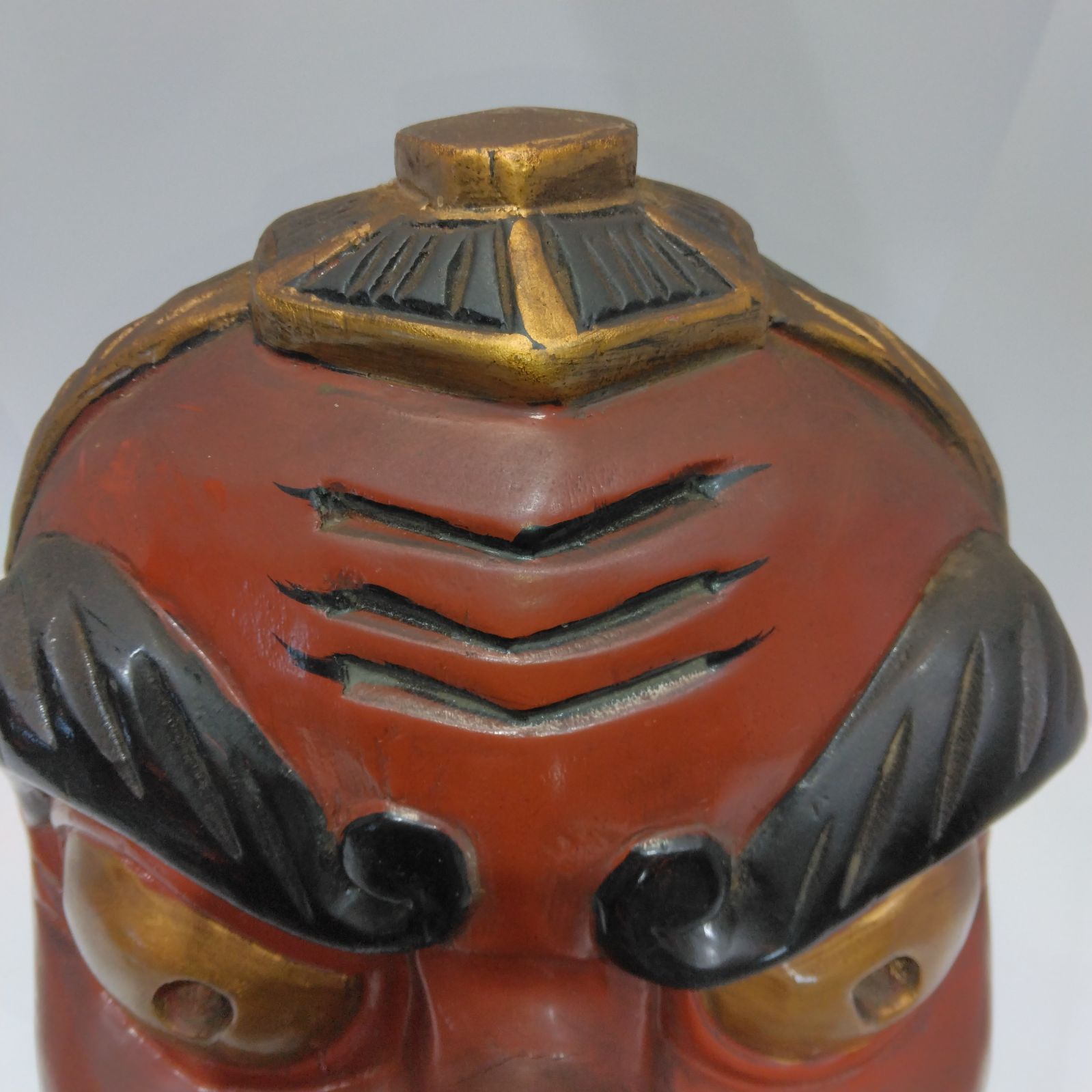 天狗面 木彫り 木製 壁掛け 赤天狗 A144 天狗の面 ?