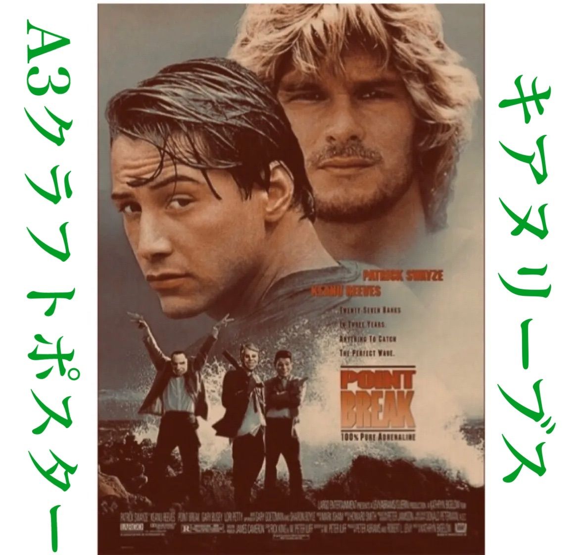 K074A3 ハートブルー 映画 ポスター キアヌ・リーブス レトロ