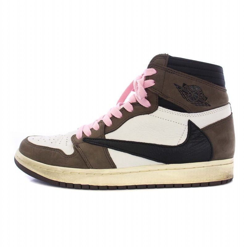 NIKE Travis Scott Air Jordan 1 Retro High OG TS SP Sail/Dark Mocha エアジョーダン1  レトロ ハイ OG TS SP セイル/ダークモカ スニーカー US8.5 CD4487-100 - メルカリ