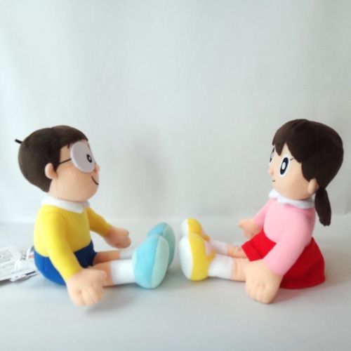 のび太＆しずかちゃん ぬいぐるみ ソファSサイズピンク付き ウェルカムスペース セキグチ ぬいぐるみ電報 のび太＆しずかちゃん ぬいぐるみ