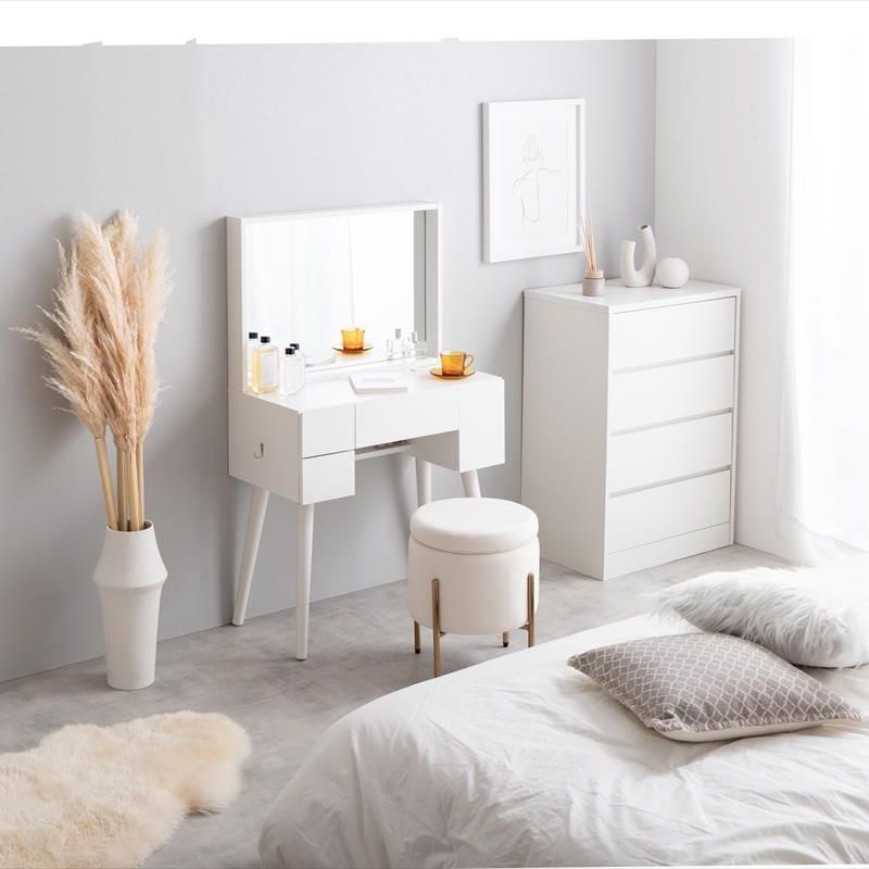 ドレッサーデスク ミラー-収納付 幅71cm ドレッサー 鏡台 メイク おしゃれ 姫系 MARWIL-DEMENAGEMENTS_CH