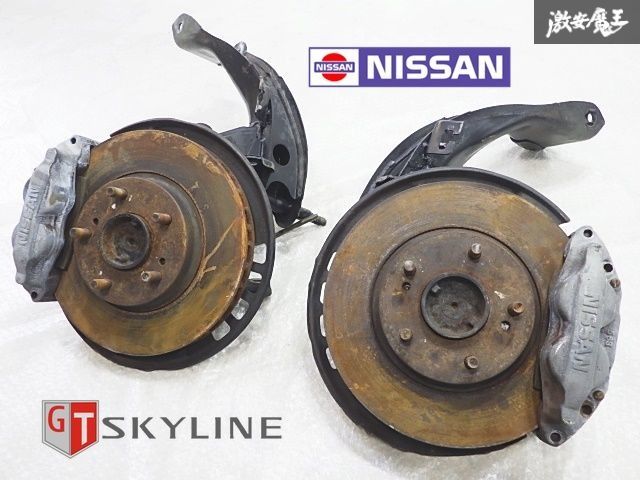 日産 純正 HCR32 スカイライン フロント 4POT ブレーキ キャリパー 1個 S13 S14 S15 シルビア 180SX メッシュホース約40㎝ お買い得，人気 HCR32 スカイライン タイプM純正 ブレーキキャリパー