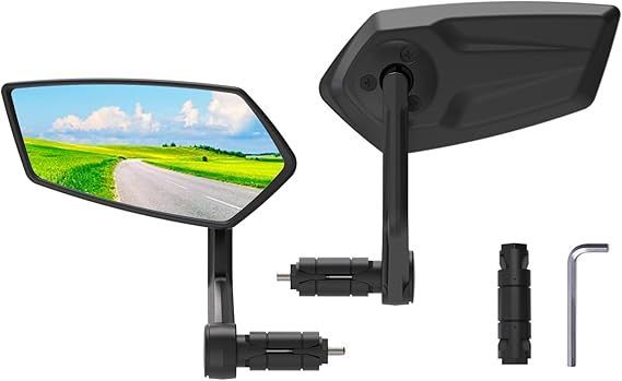 【在庫処分】RBRL自転車ミラー360度回転可能広視野角安全バーエンドミラー 自転車、新型自転車 バックミラー、マウンテンバイク汎用電動自転車 (1組)