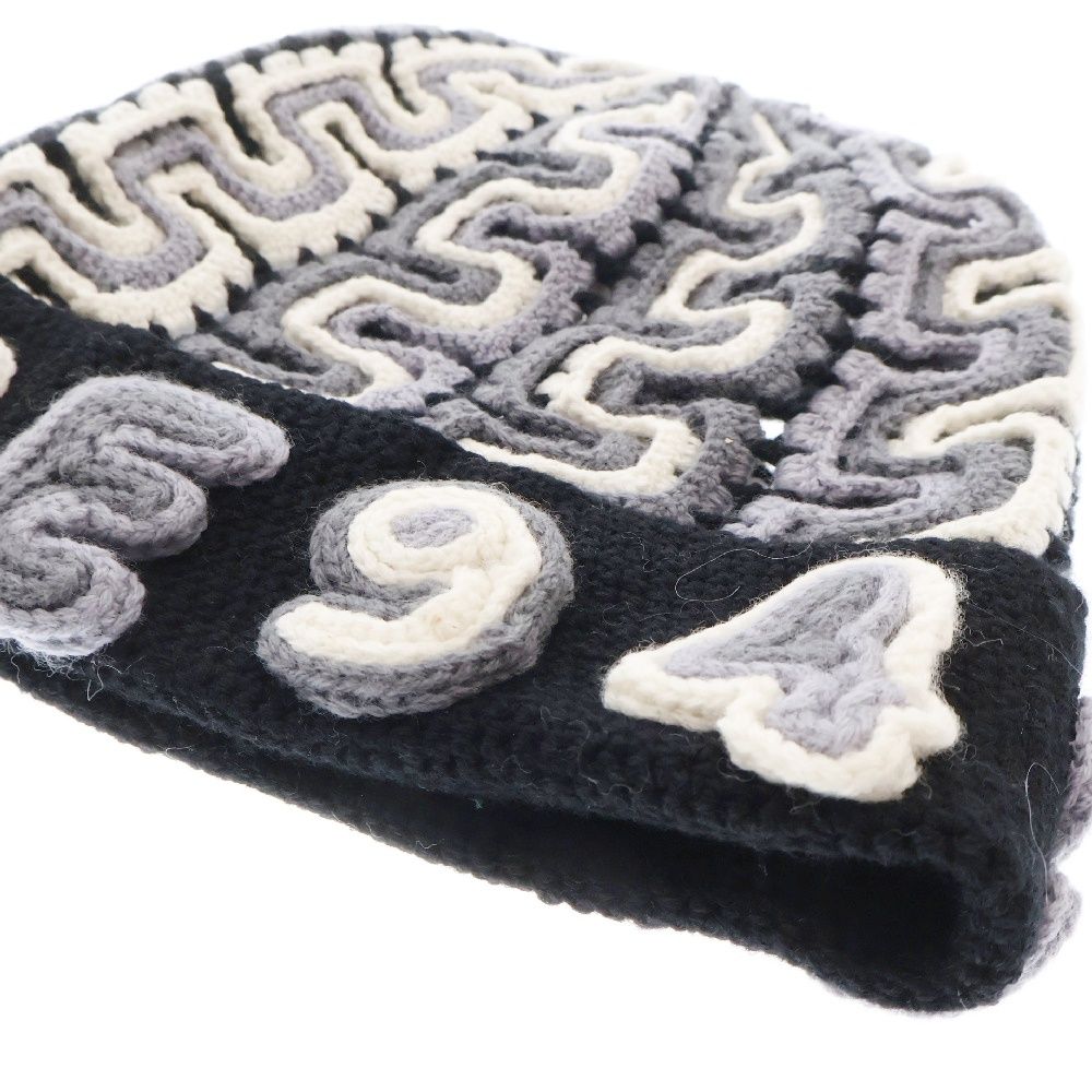 SUPREME シュプリーム 24AW Yarn Applique beanie ヤーン アップリケ ウール ニット ビーニー 帽子 ブラック/グレー/ホワイト SUPREME (シュプリーム) 24AW Yarn Applique beanie ヤーン アップリケ