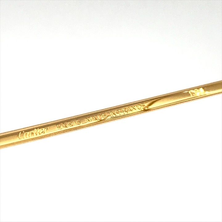 美品 Cartier カルティエ サントス ツーブリッジ メガネ 眼鏡 サングラス アイウェア ゴールド 付属品完品 k3804 Cartier - 美品 Cartier カルティエ サントス ツーブリッジ メガネ