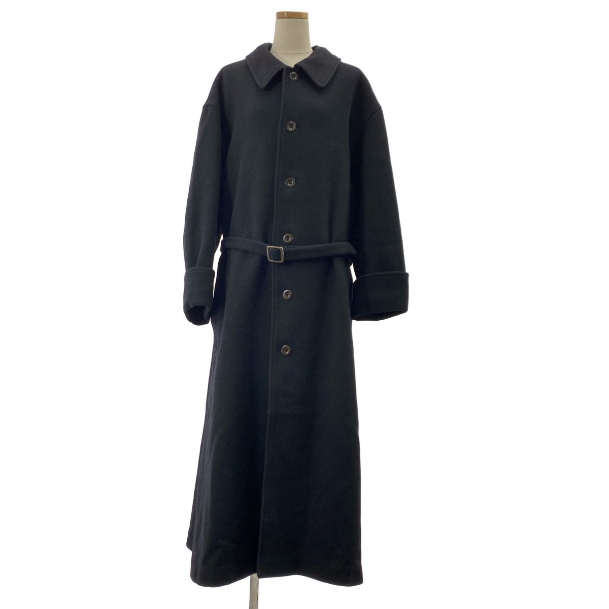 YOHJI YAMAMOTO POUR HOMME | ヨウジヤマモトプールオム | 1998AW | ウール ナイロン ベルトテッド コート | M | ブラック | メンズ