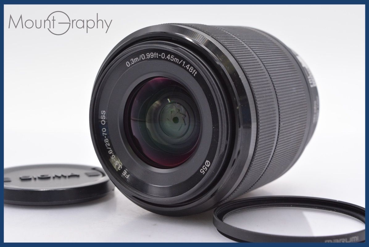上 ソニー SONY FE 28-70mm F3.5-5.6 OSS 前キャップ-レンズフィルター付 完動 同梱可 mj2802