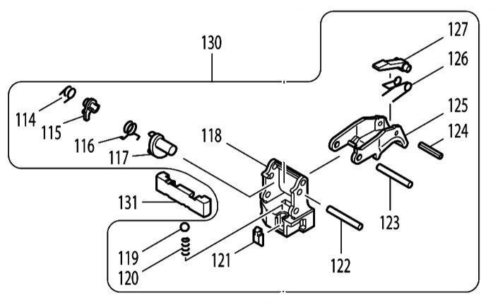 マキタ makita 25㎜ コンクリート 高圧ピン打機 AN250HC 用 トリガアッセンブリ 135188-8 部品 修理 パーツ ピン 打機 建設 軽天 軽天屋