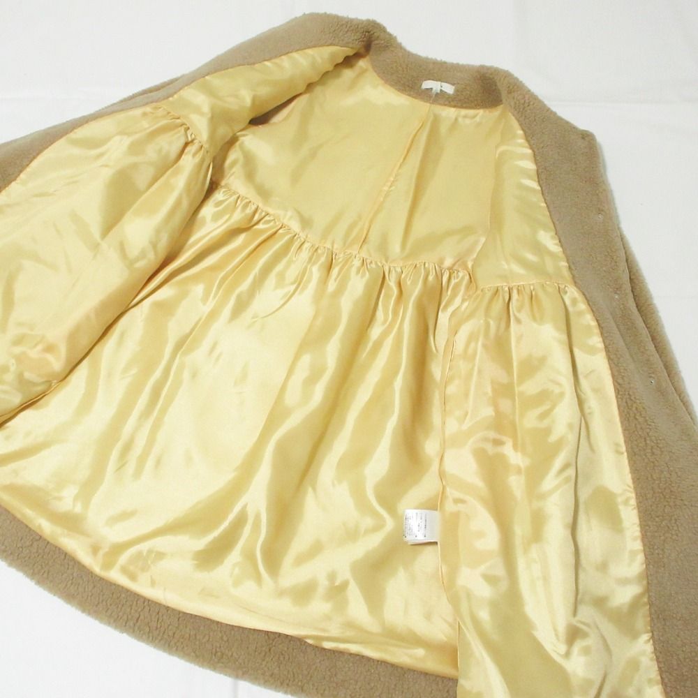 美品 yori ヨリ 23AW もふボアコート ノーカラーコート YR25-23093AW  