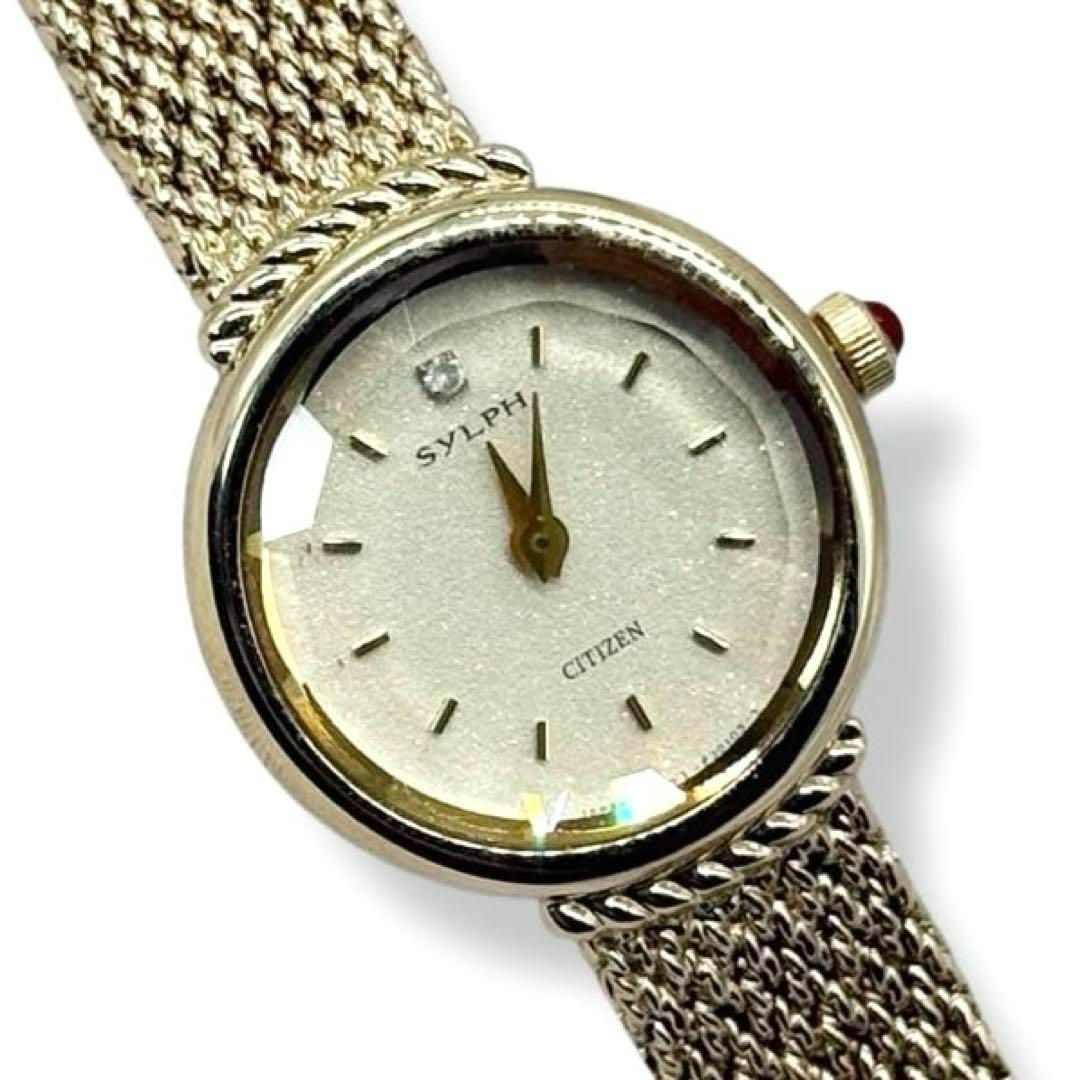 新品電池/稼働 シチズン 腕時計 シルフ カットガラス クォーツ 4148