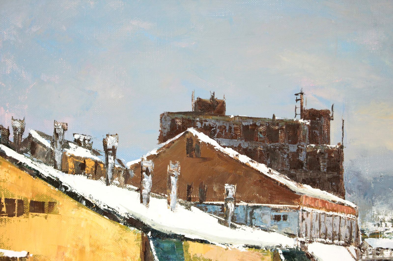 高橋益之「小樽運河」 油絵・油彩画 絵画 E9_AB_98_E6_A9_8B_E7_9B_8A_E4_