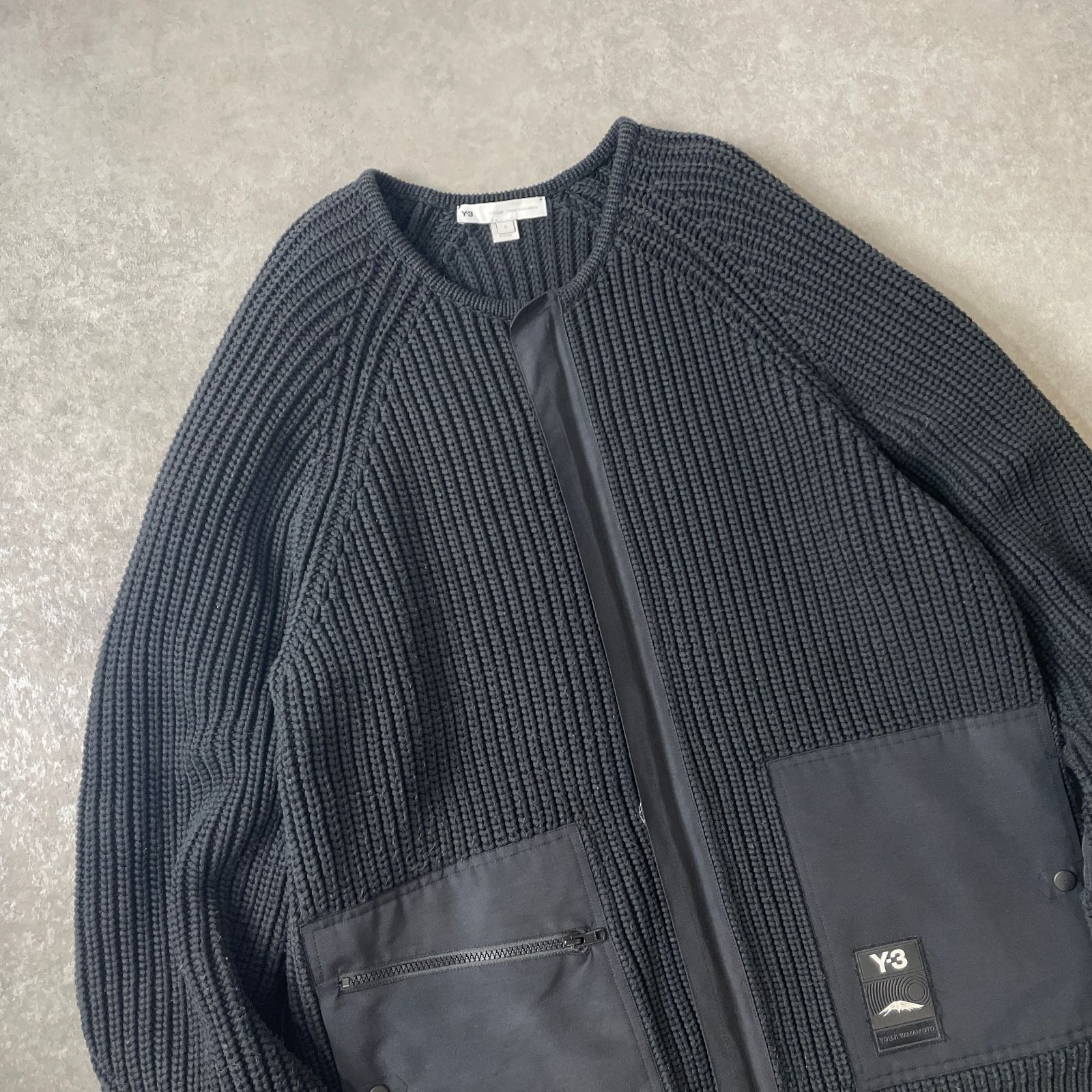 Y-3 Yohji yamamoto ハイゲージ ニット ブルゾン ダブルジップ 