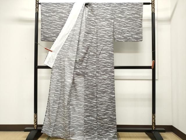 平和屋着物＊夏物 小紋 紗 霞文 正絹 逸品 CAAU0097ev 