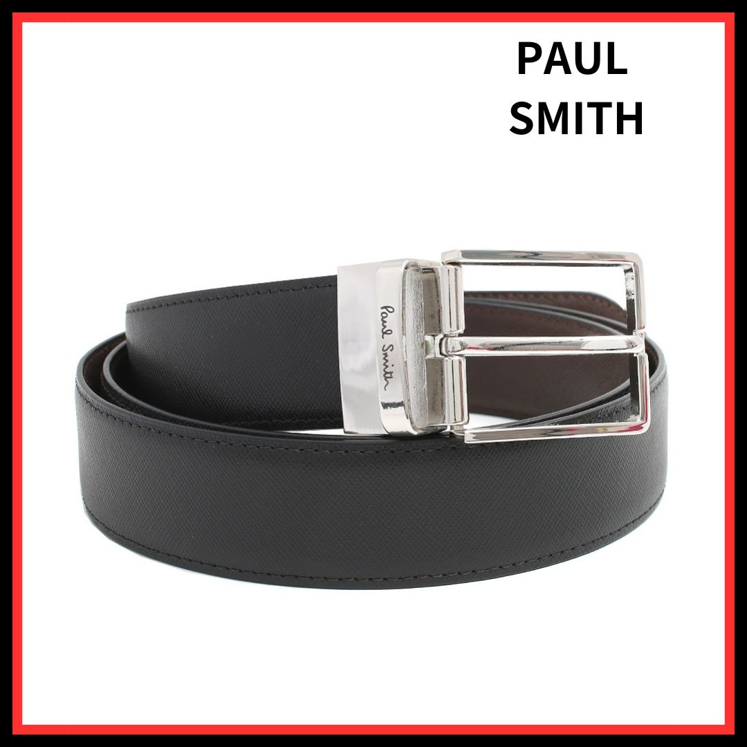 【限定入荷】ポールスミス PAUL SMITH リバーシブルベルト M1A-4437-CCUT-78 メンズ ブラック ブラウン シルバー
