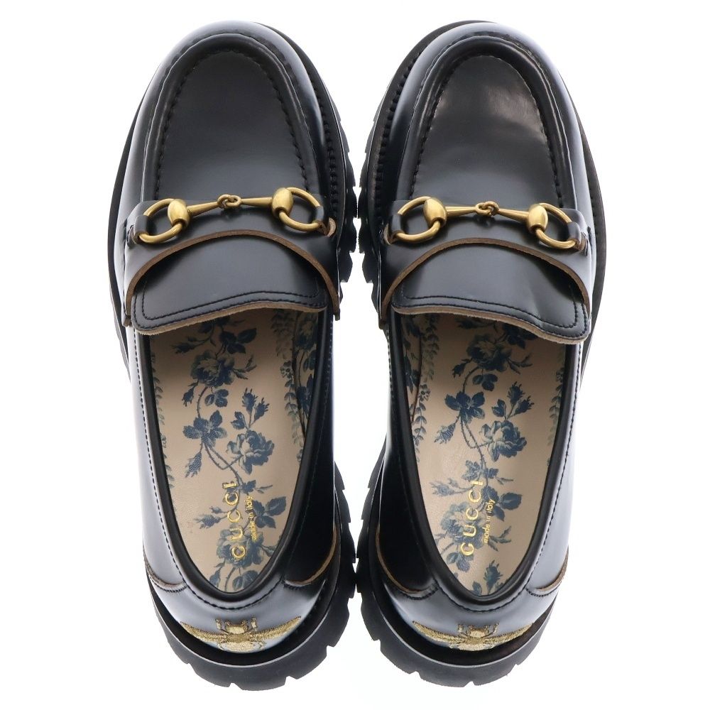 グッチ　ローファー　ラグソール　GGスプリーム　ホースビット　BEE刺繍 GUCCI (グッチ) Forsebit Bee Loafer ホースビット ビー 刺繍