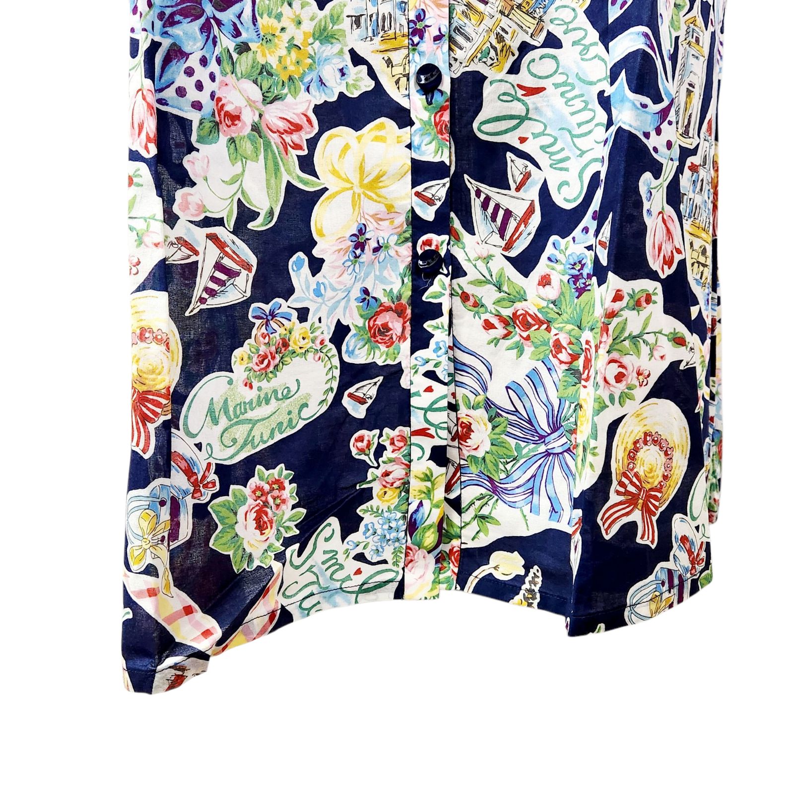 春物入荷！！ 鴨居羊子 TUNIC 7分袖全開ワンピース 80ローンパフ