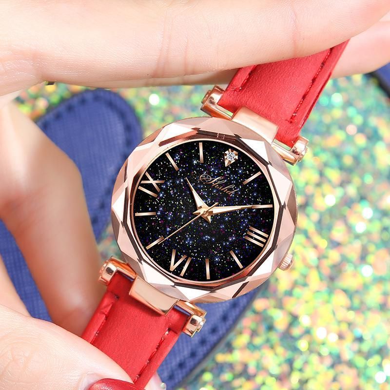 腕時計 おしゃれ アナログ レディース クォーツ時計 ユニセックス キラキラ 星空 ローマ数字 高級 シンプル 女性腕時計 Ws-W-B