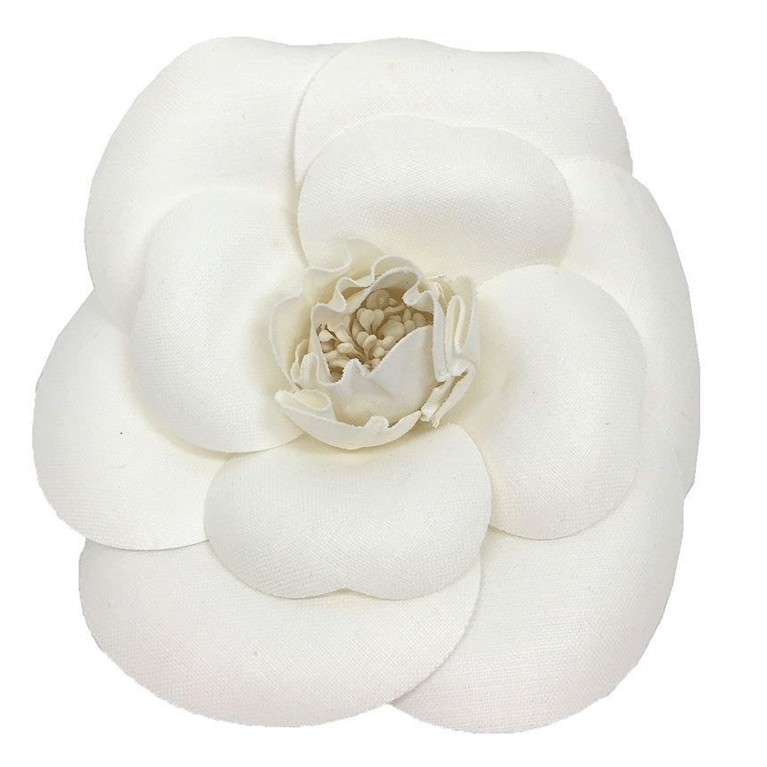 シャネル CHANEL カメリア コサージュ ブローチ 花 白 美品 箱