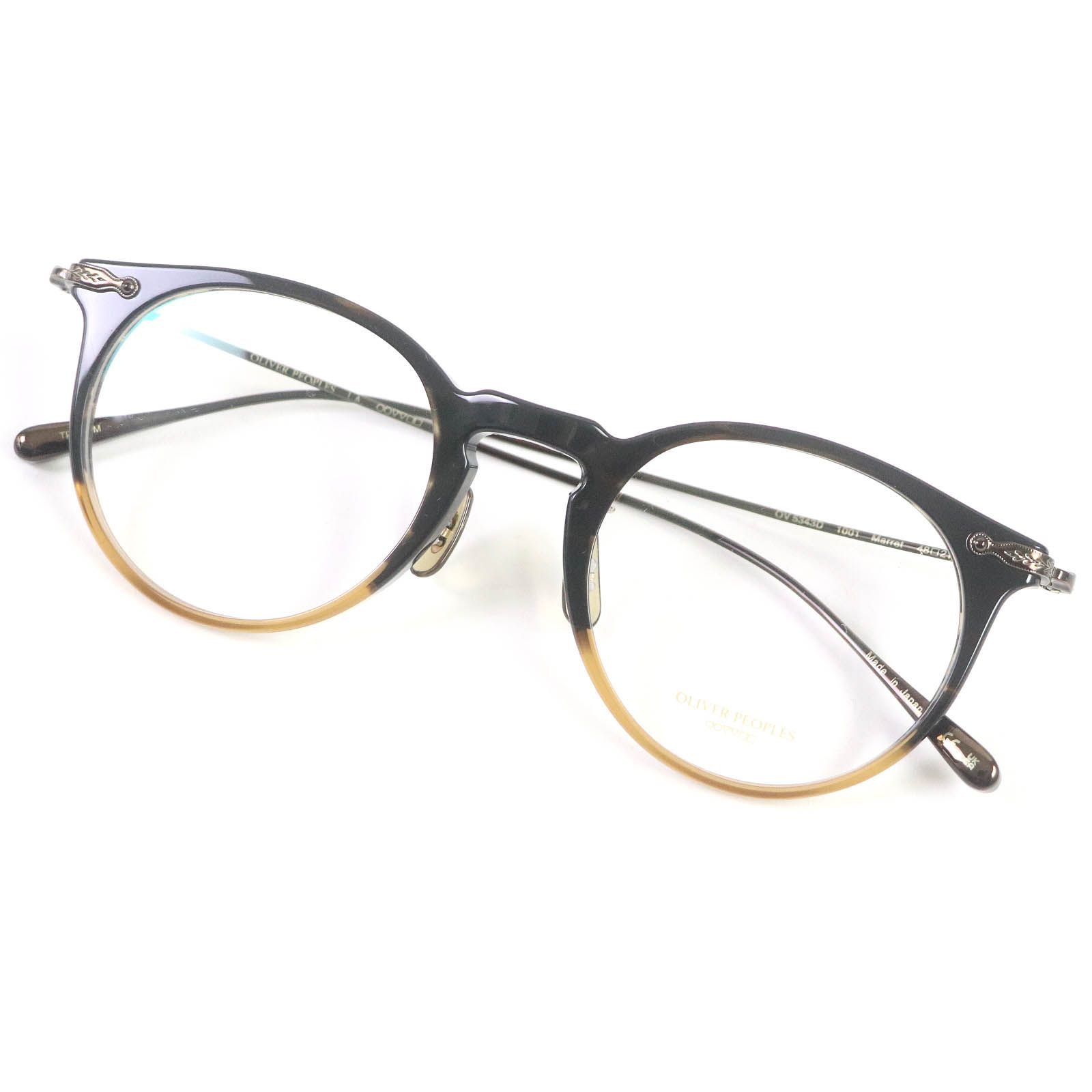 未使用品□OLIVER PEOPLES オリバーピープルズ OV5343D MARRET ボストンフレーム メガネ 眼鏡 アイウェア ブラック系  48□21-145 デモレンズ 日本製 メンズ