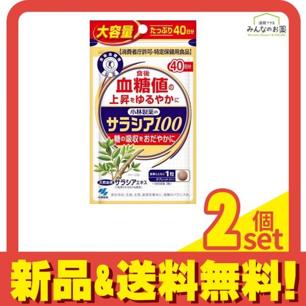 小林製薬 サラシア100 トクホ サプリメント 大容量40日分 120粒 2個セット まとめ売り