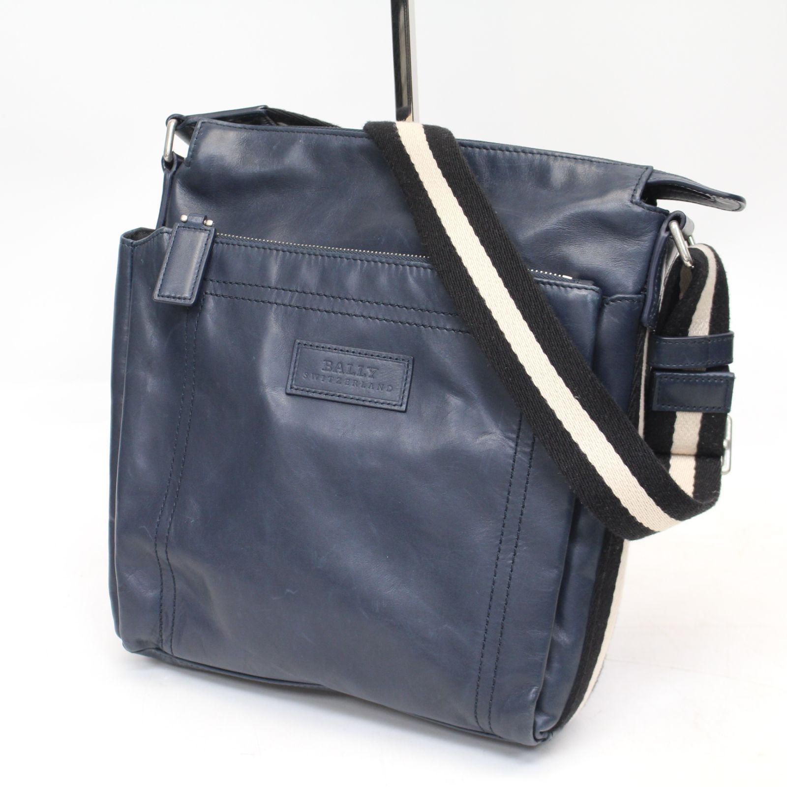 IS227)BALLY バリー TUSTON SM ショルダーバッグ ネイビー メンズ 
