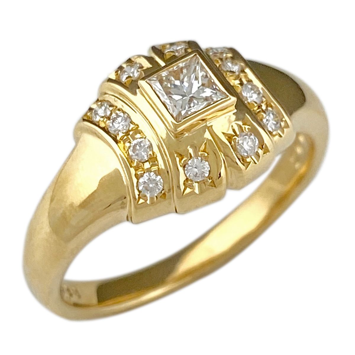 ポーラ POLA メレダイヤ デザインリング K18 イエローゴールド 指輪