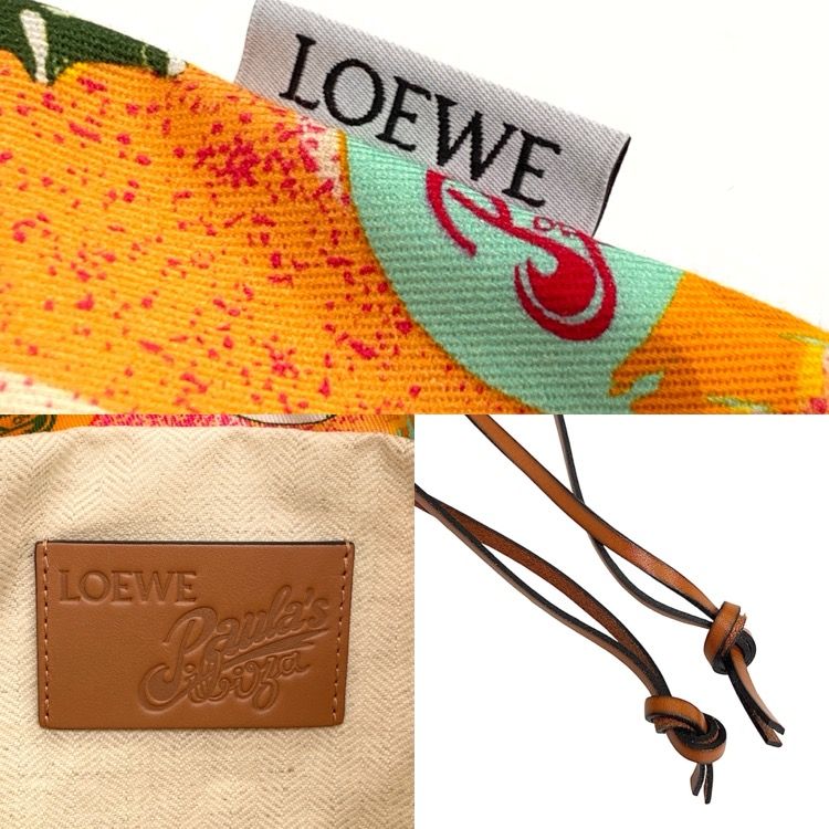 LOEWE ロエベ パウラズイビザ ドローストリングポーチ オレンジ
