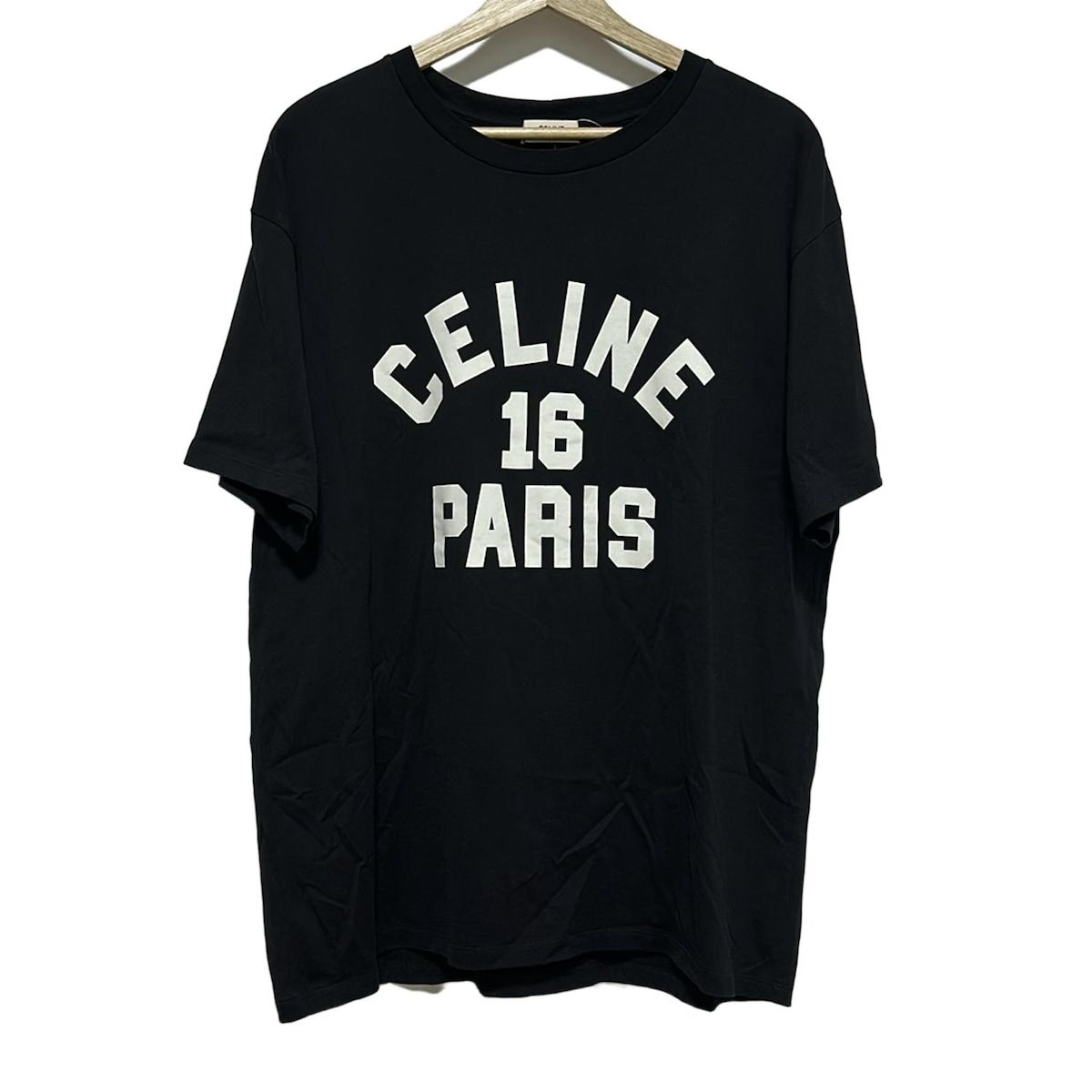 CELINE(セリーヌ) 半袖Tシャツ サイズL メンズ - 黒×白 クルー