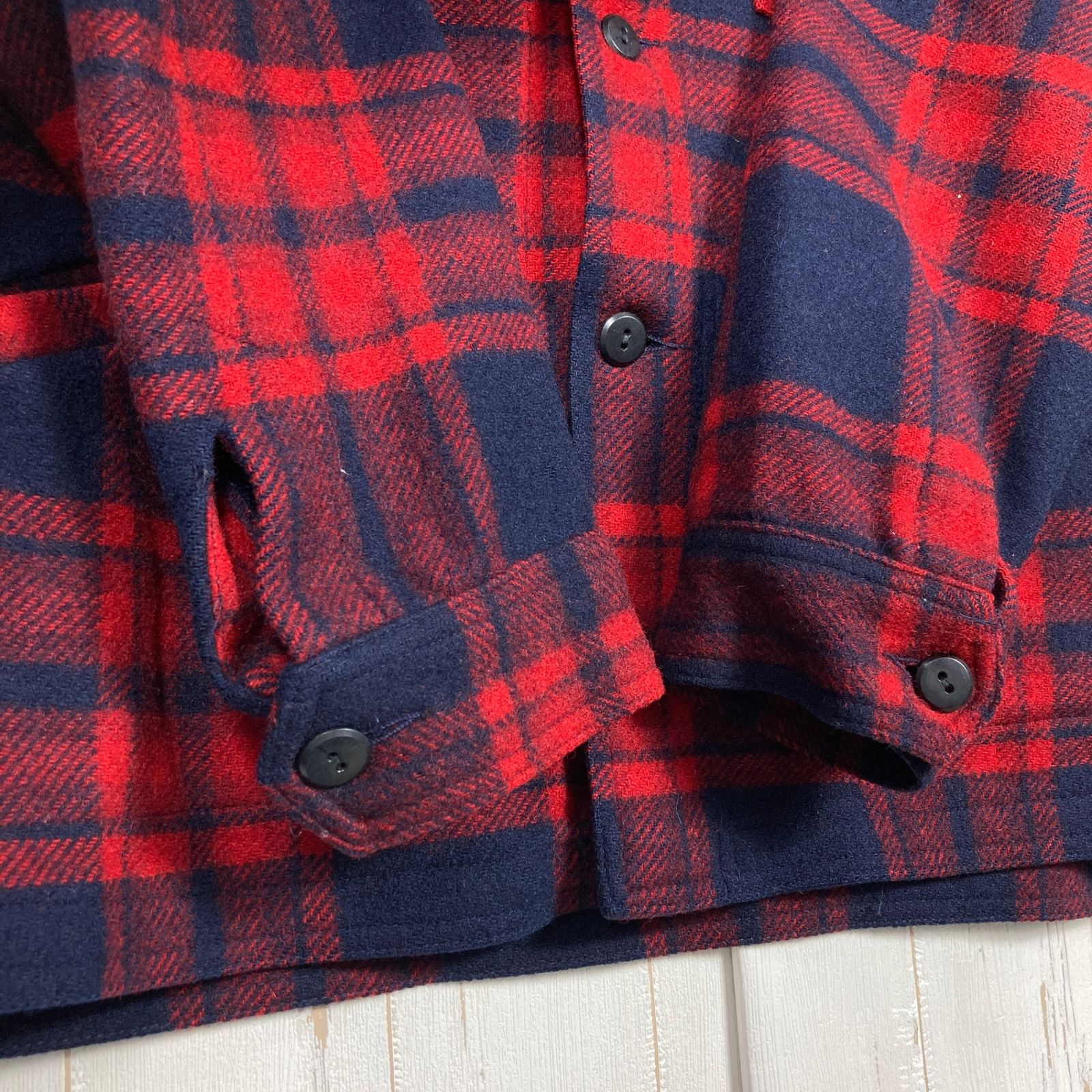 Men s L レッド系 1970 Pendleton ペンドルトン ウール CPO ジャケット Wool Jacket ビンテージ オリジナル 旧タグ ウェア トップス インナー シャツ ロングスリ