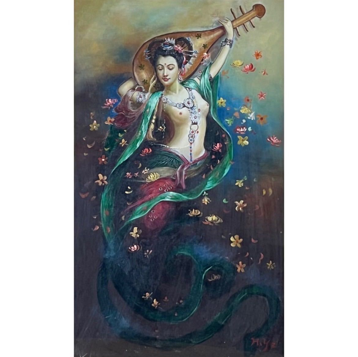 作者不詳 油彩 12号 大作 裸婦 美人画 中国画家 写実 リアリズム 細密